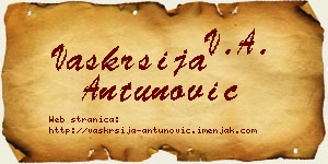 Vaskrsija Antunović vizit kartica